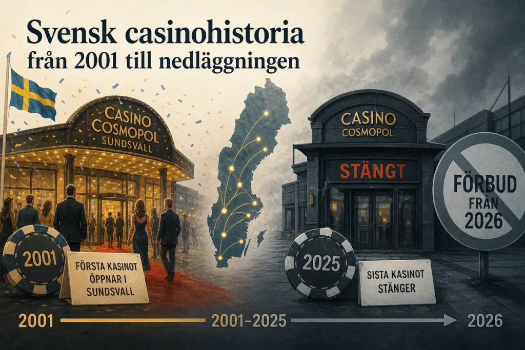 Svensk casinohistoria från 2001 till nedläggningen