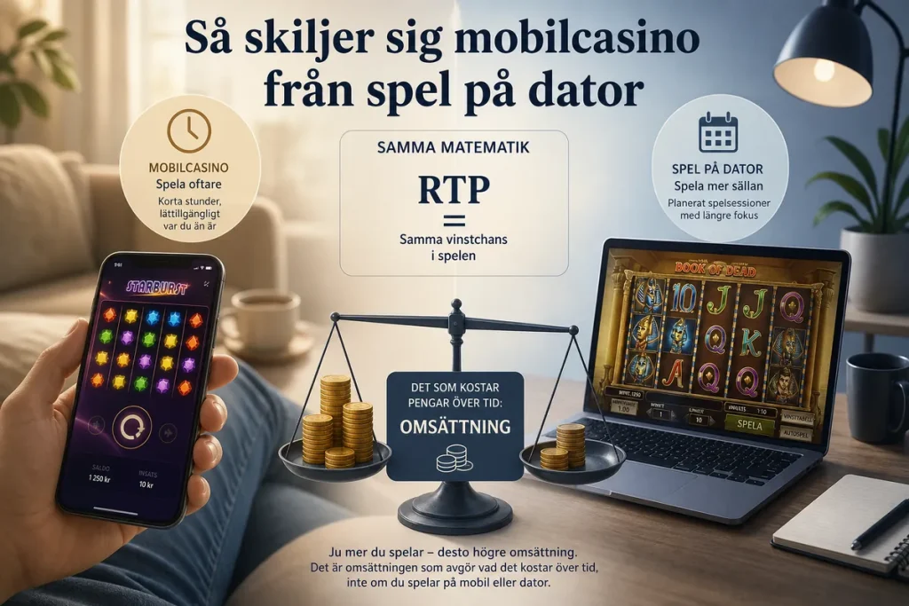 Så skiljer sig mobilcasino från spel på dator