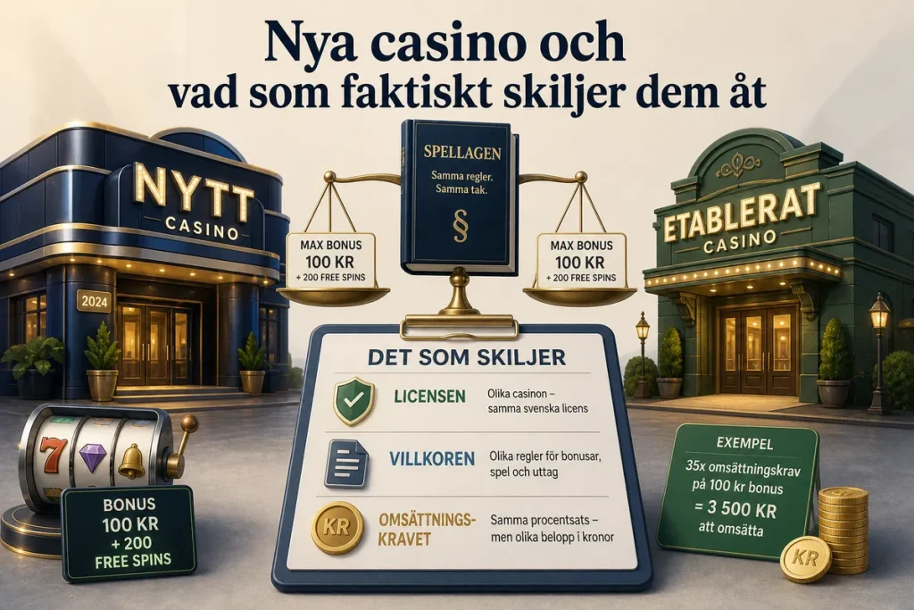 Nya casino och vad som faktiskt skiljer dem åt