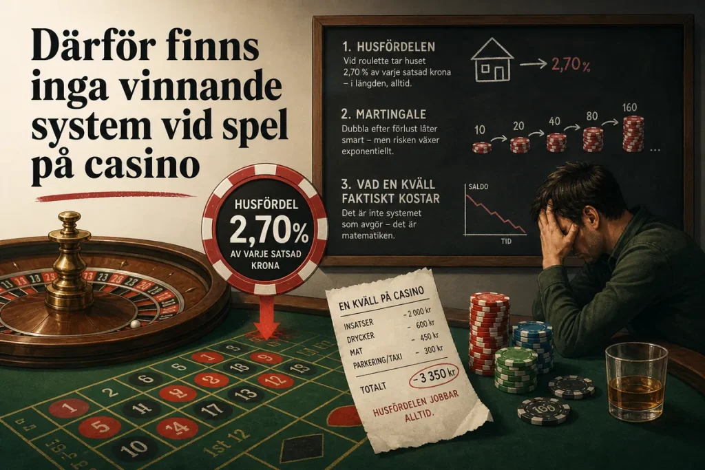 Därför finns inga vinnande system vid spel på casino